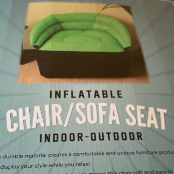 INEW NFLATABLE CHAIR/SOFA SEAT FOR INDOOR OR OUTDOOR FUN! NIB - Picture 5 of 11